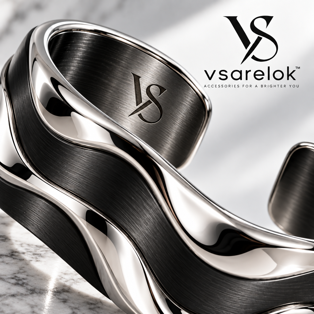 vsarelok™ SculptWave Molten Fluid Open Cuff Bracelet