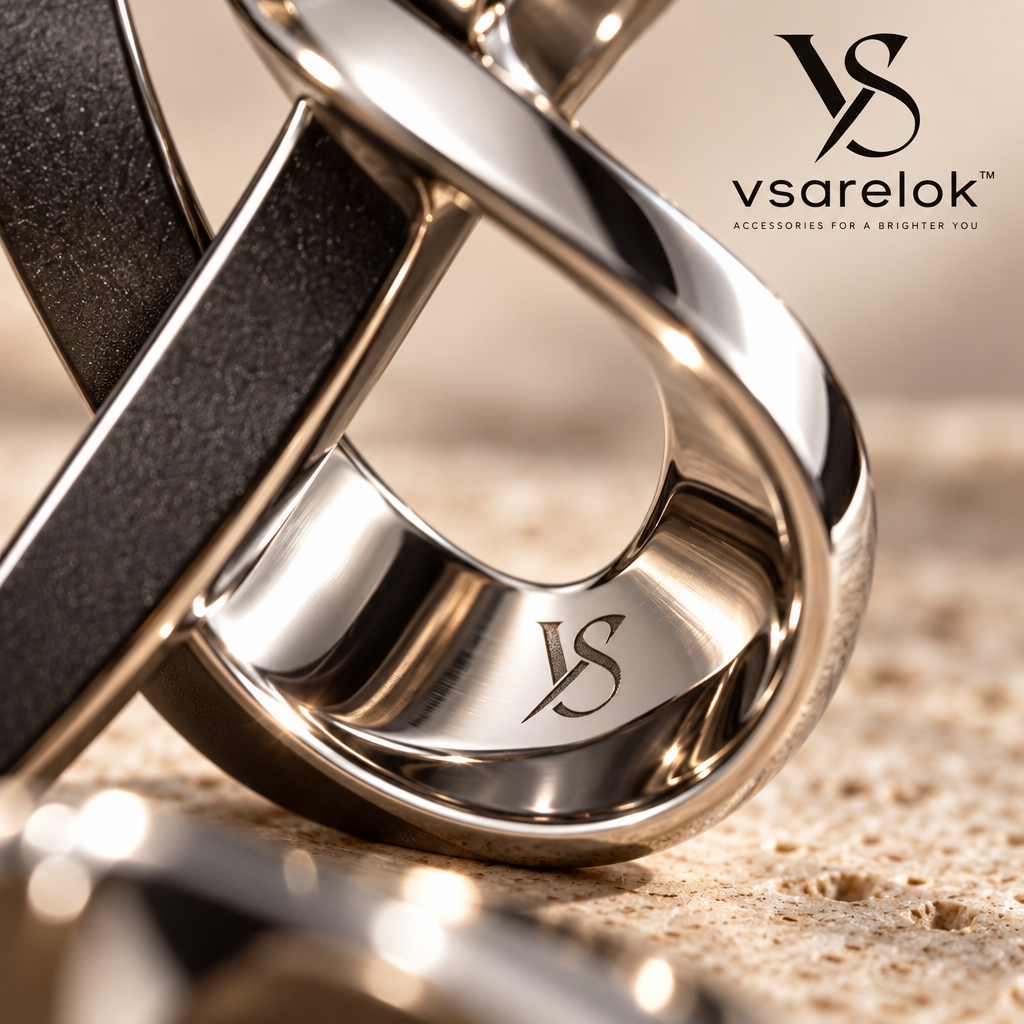 vsarelok™ HelixFold Sculptural Mobius Loop Titanium Scarf & Shawl Ring