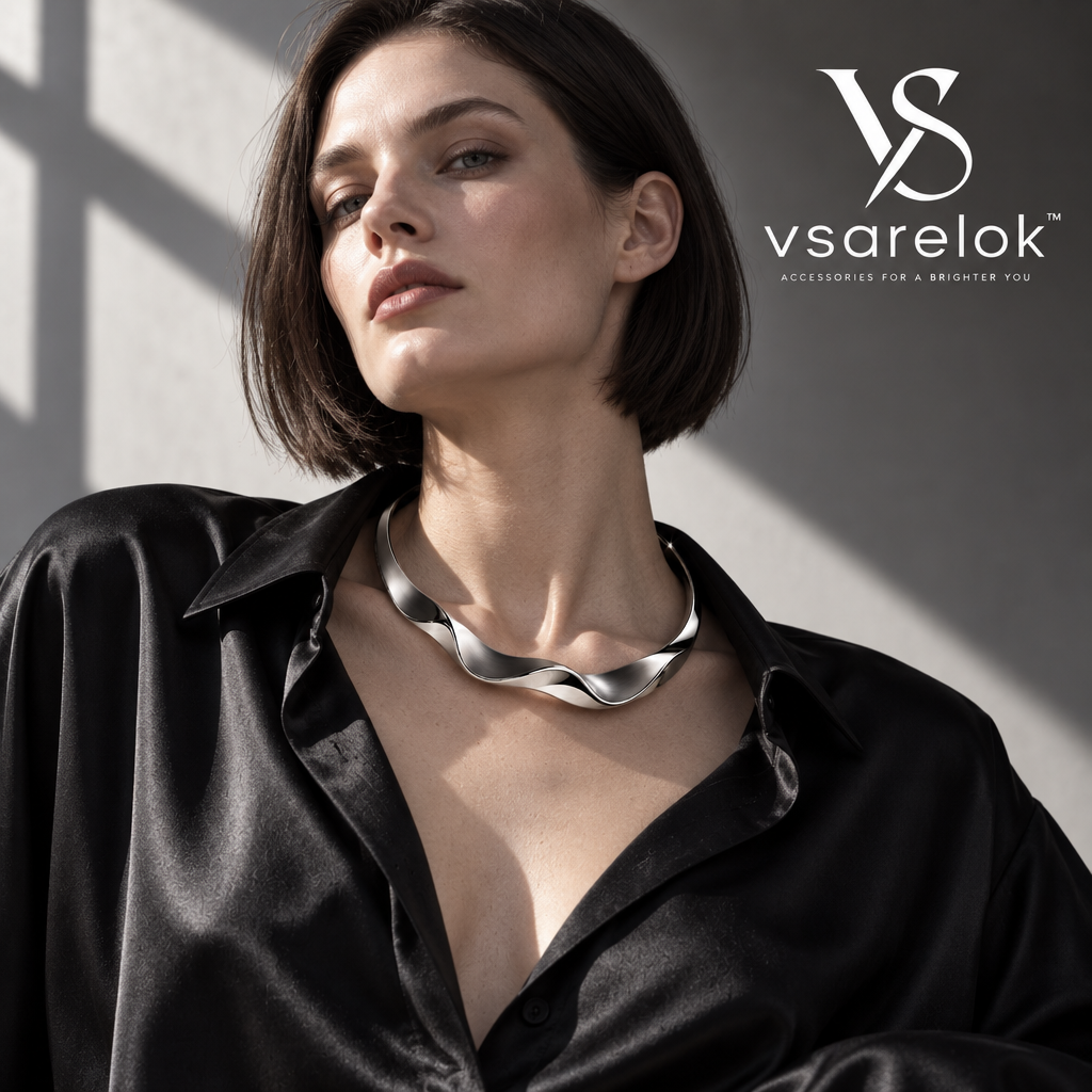 vsarelok™ SculptTorque Shape-Memory Pure Titanium Open Collar Necklace
